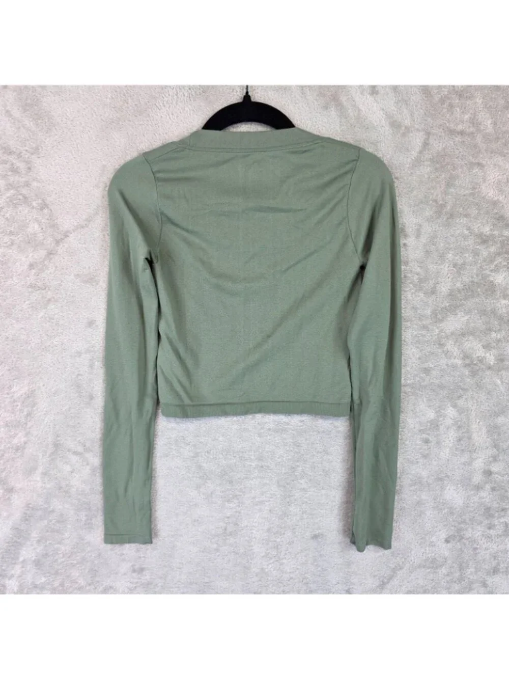 Intimately Free People T-Shirt Womens XS/S Green Scoop Neck Long Sleeve Cropped
